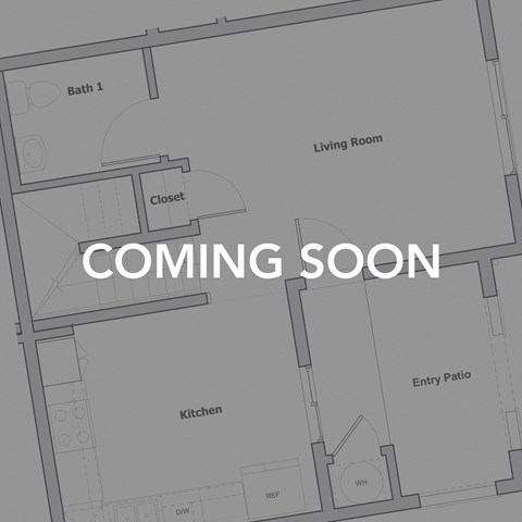 Floor plan for studio, 1 bath, 313 sqft